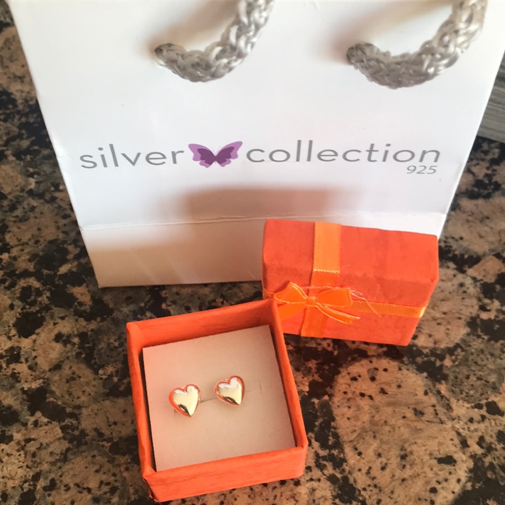 925 silver heart earrings